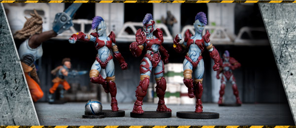 DreadBall Xtreme 24 Translucent Blue and Yellow Hex Bases