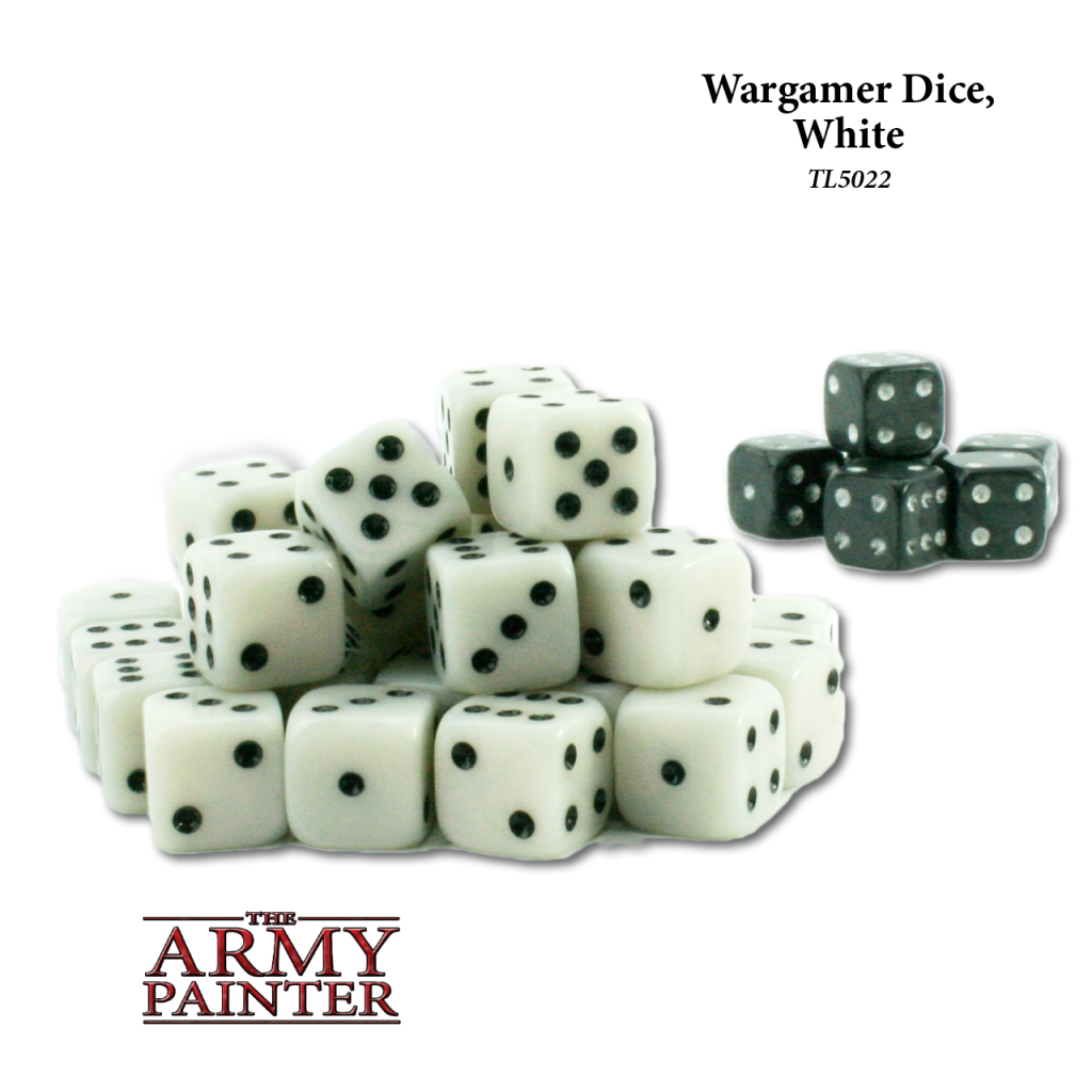 Army Painter Wargaming Dice White with Black Army Painter Wargaming Dice White with Black