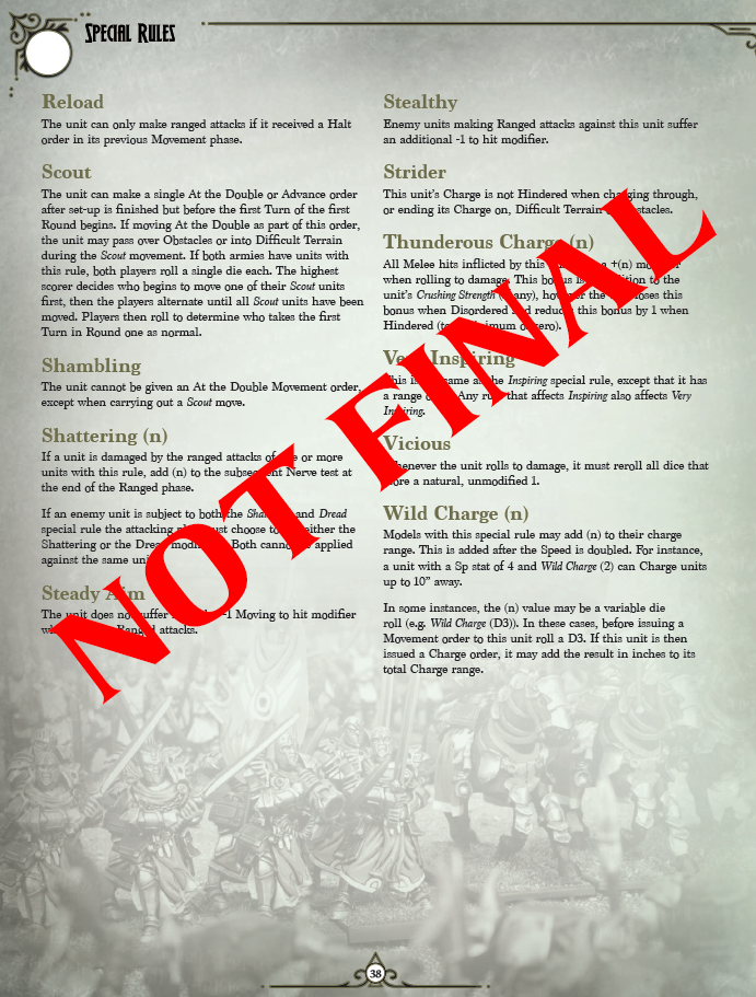 special rules page special rules page