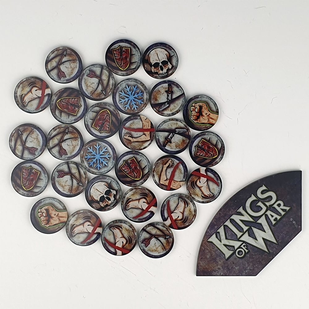 Kings of War Game token set  & Arc Template