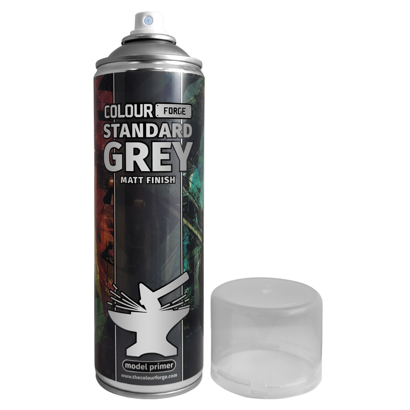 Colour Forge Standard Grey Spray 500ml with cap removed