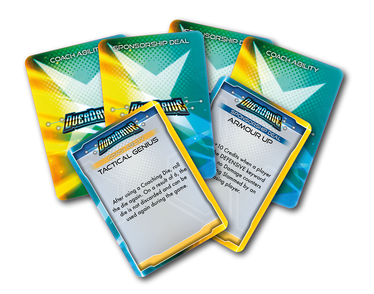 Overdrive Coach Abilities and Sponsorship Deals Card Deck card fan
