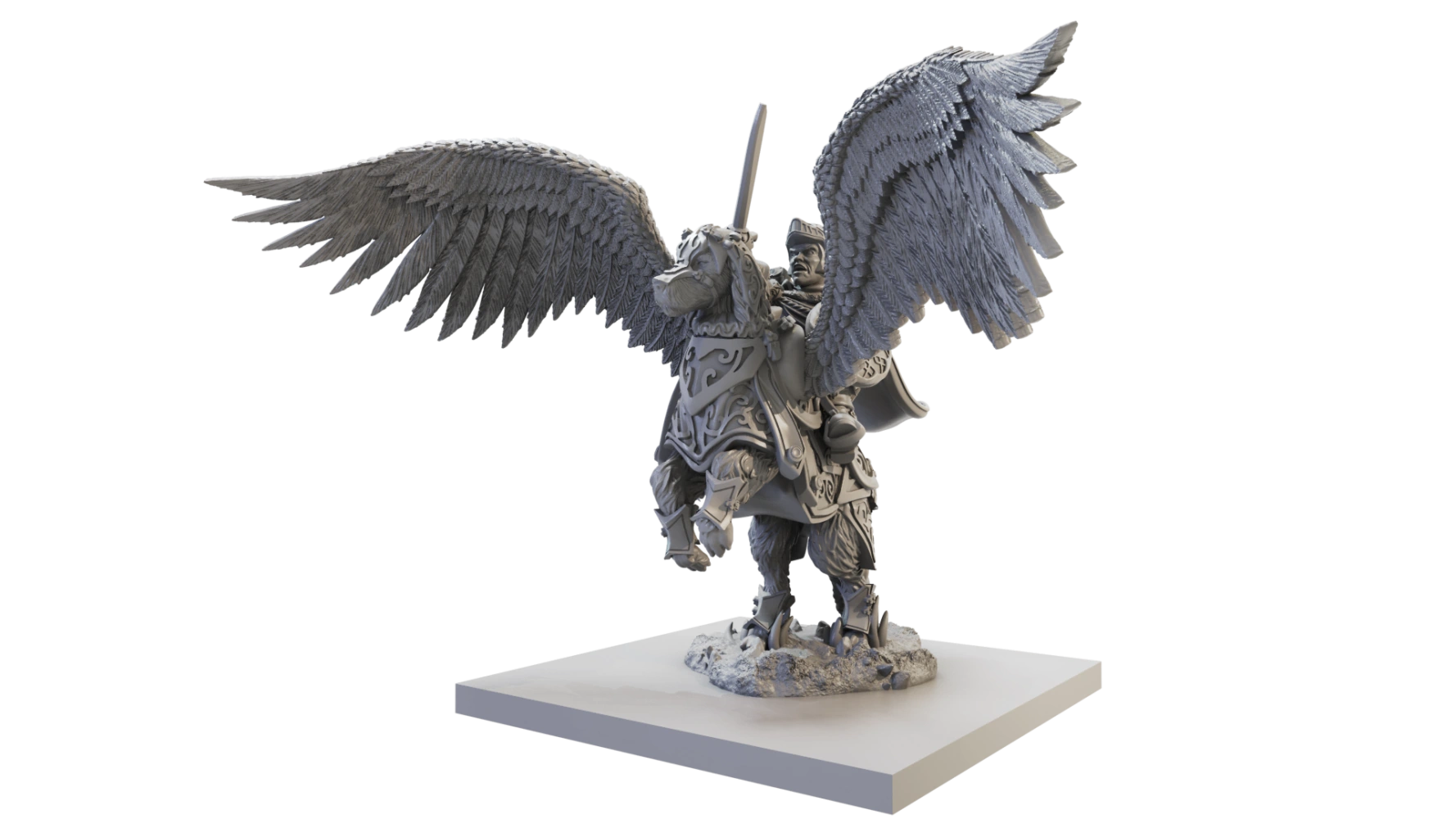 Halfling General on Winged Aralez Font