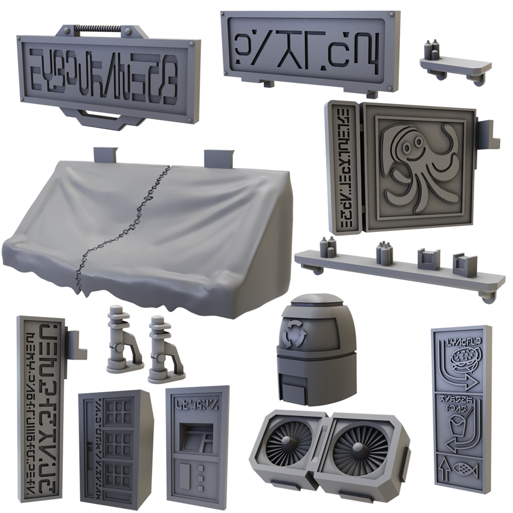 Sci-Fi Terrain: Street Accessories Sci-Fi Terrain: Street Accessories