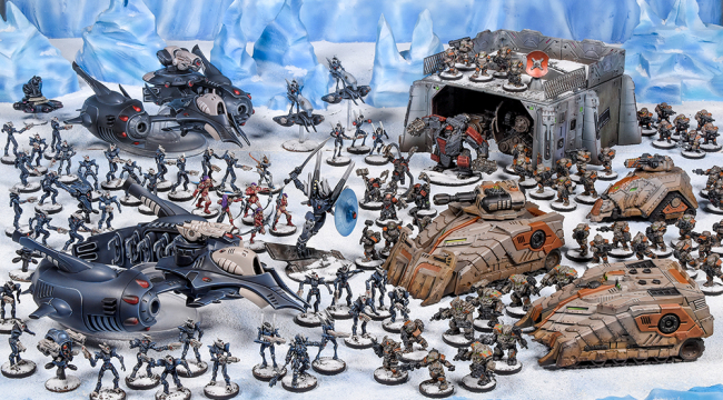 Firefight battle shot Asterians vs Forge Fathers on Glacier