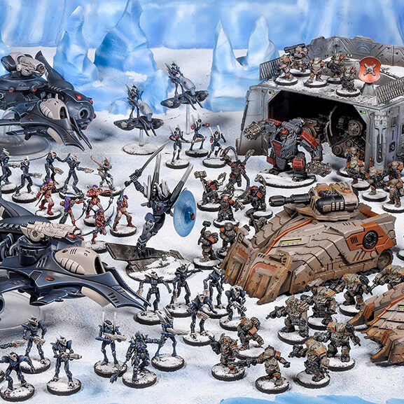 Firefight battle shot Asterians vs Forge Fathers on Glacier