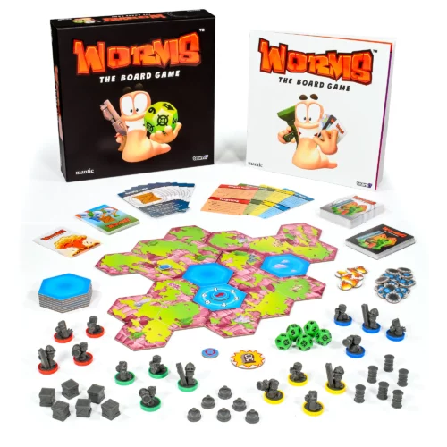 Image showing the game's box contents including tiles, dice, cards, miniatures and a rulebook. Colour Shot Image showing the game's box contents including tiles, dice, cards, miniatures and a rulebook. Colour Shot