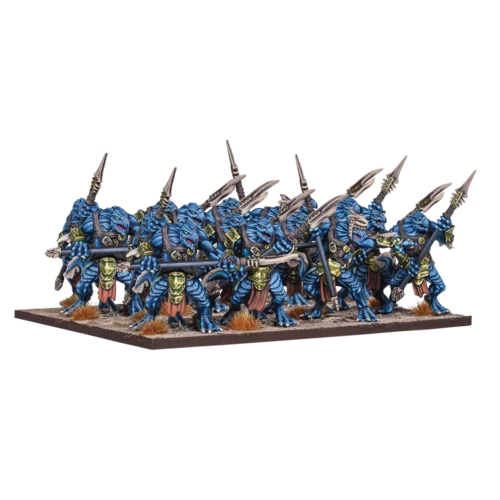 kings of war trident realm placoderms regiment with spears isolated clipped