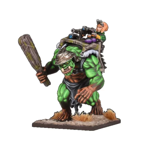 halflings gunnery sergeant on troll isolated