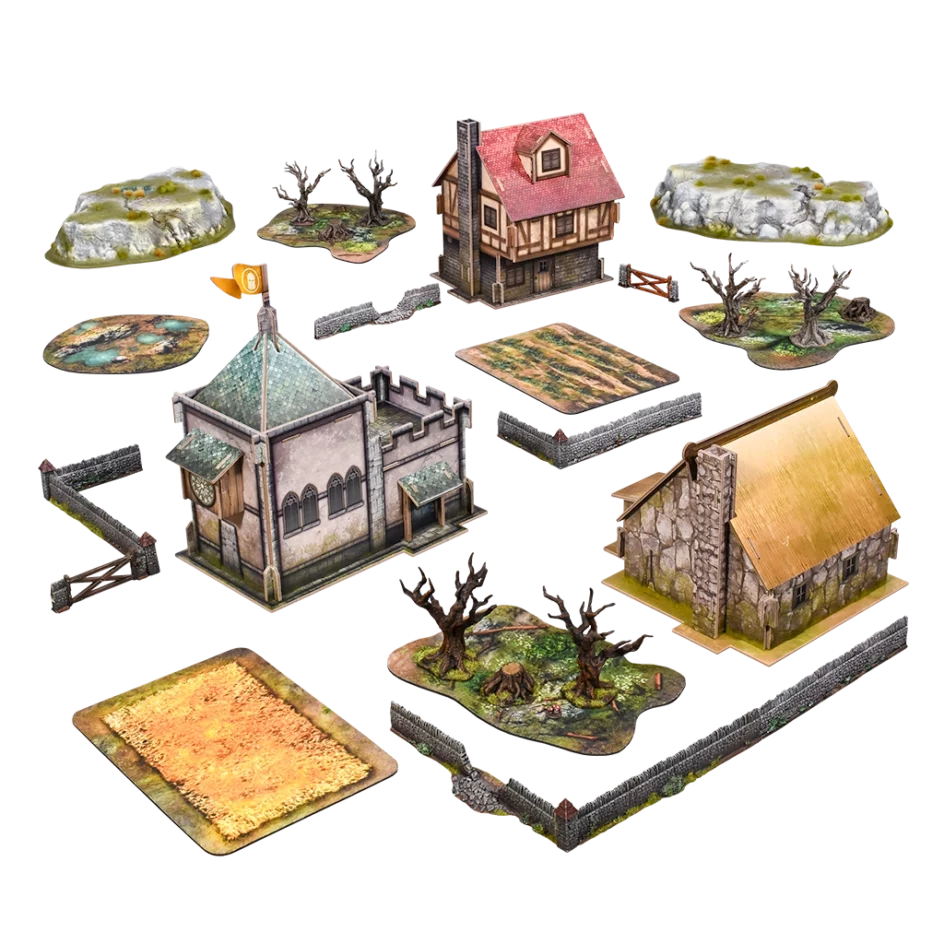 Fantasy Battlefield Pack & 6x4ft Snowfield Mat Bundle