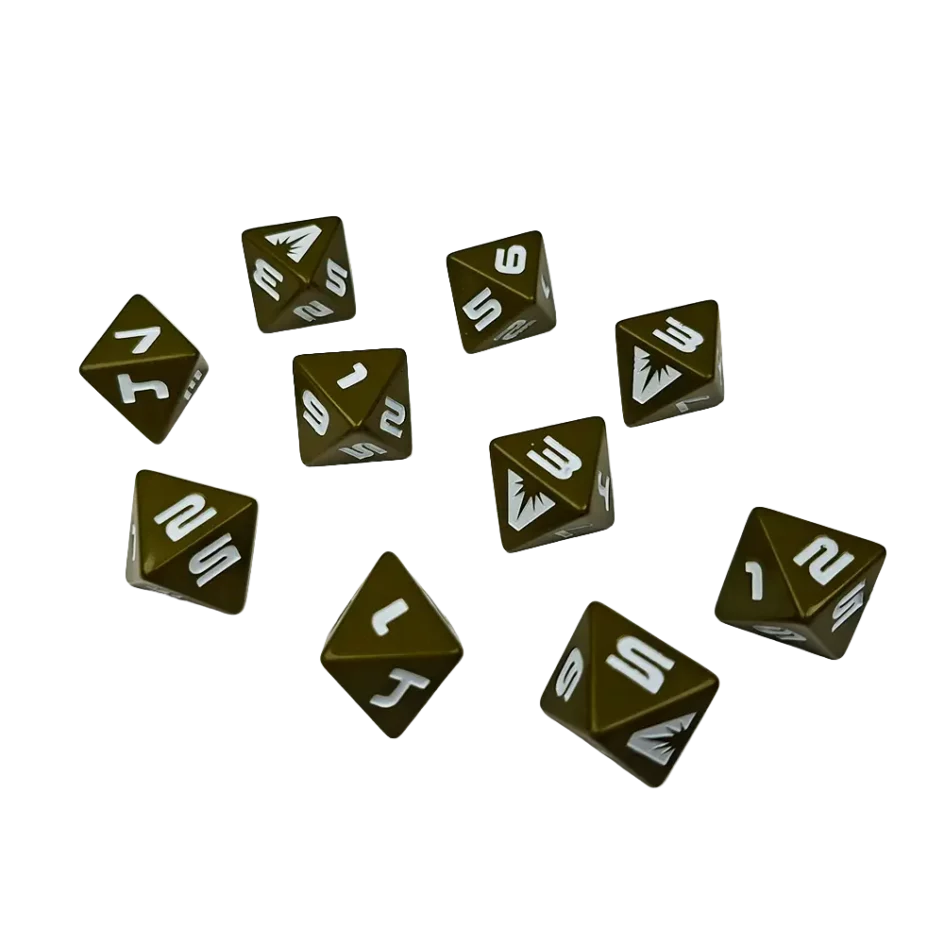 GCPS D8 Faction Dice Set - Olive Green - Mantic Games
