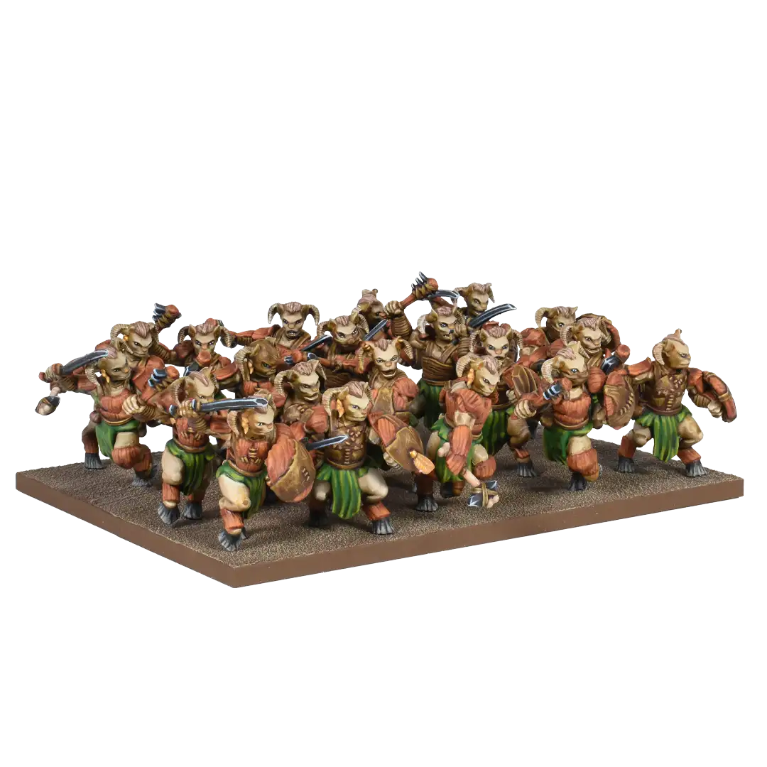 nature feraun tribal warriors melee weapons isolated