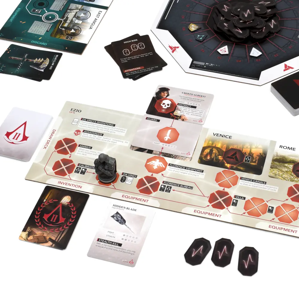 assassins creed animus the board game product shot player board setup full size square crop